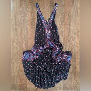 Racerback Tank Dress Floral Print Flowy Lightweight Flattering Midi/Maxi Size M
